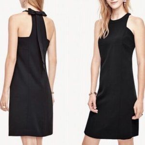 Ann Taylor Black Bow Sleeveless Shift Dress 10